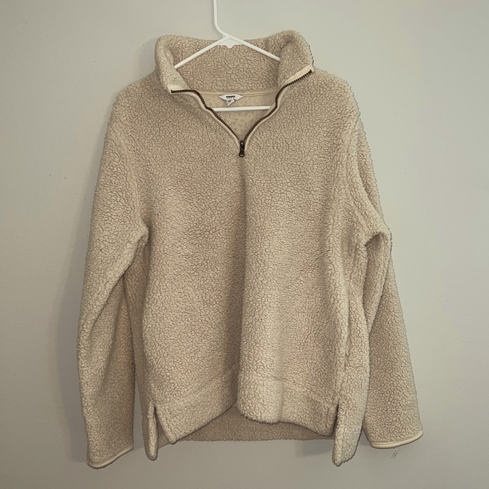 Women’s Sonoma cream fleece quarter zip Size XL